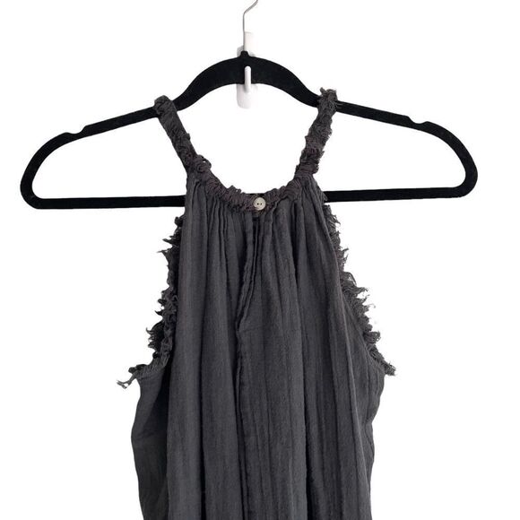 SUNFLOWER Italy Linen Cotton Sleeveless Halter Maxi Dress Grey XS - Picture 7 of 8
